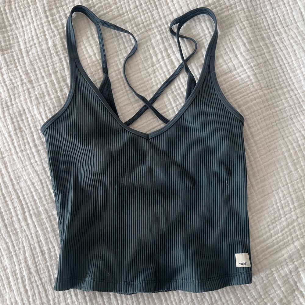 Vuori Cropped Slate Blue Tanktop Size Small